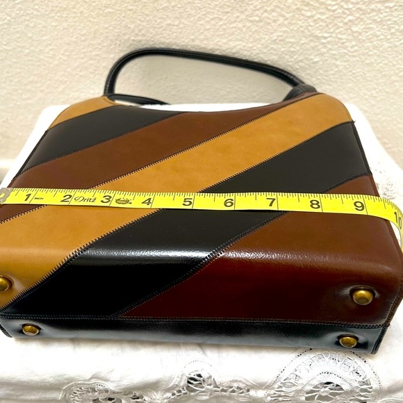 Vintage Multi-color, Patchwork, Top Handle Handbag - Picture 6 of 13